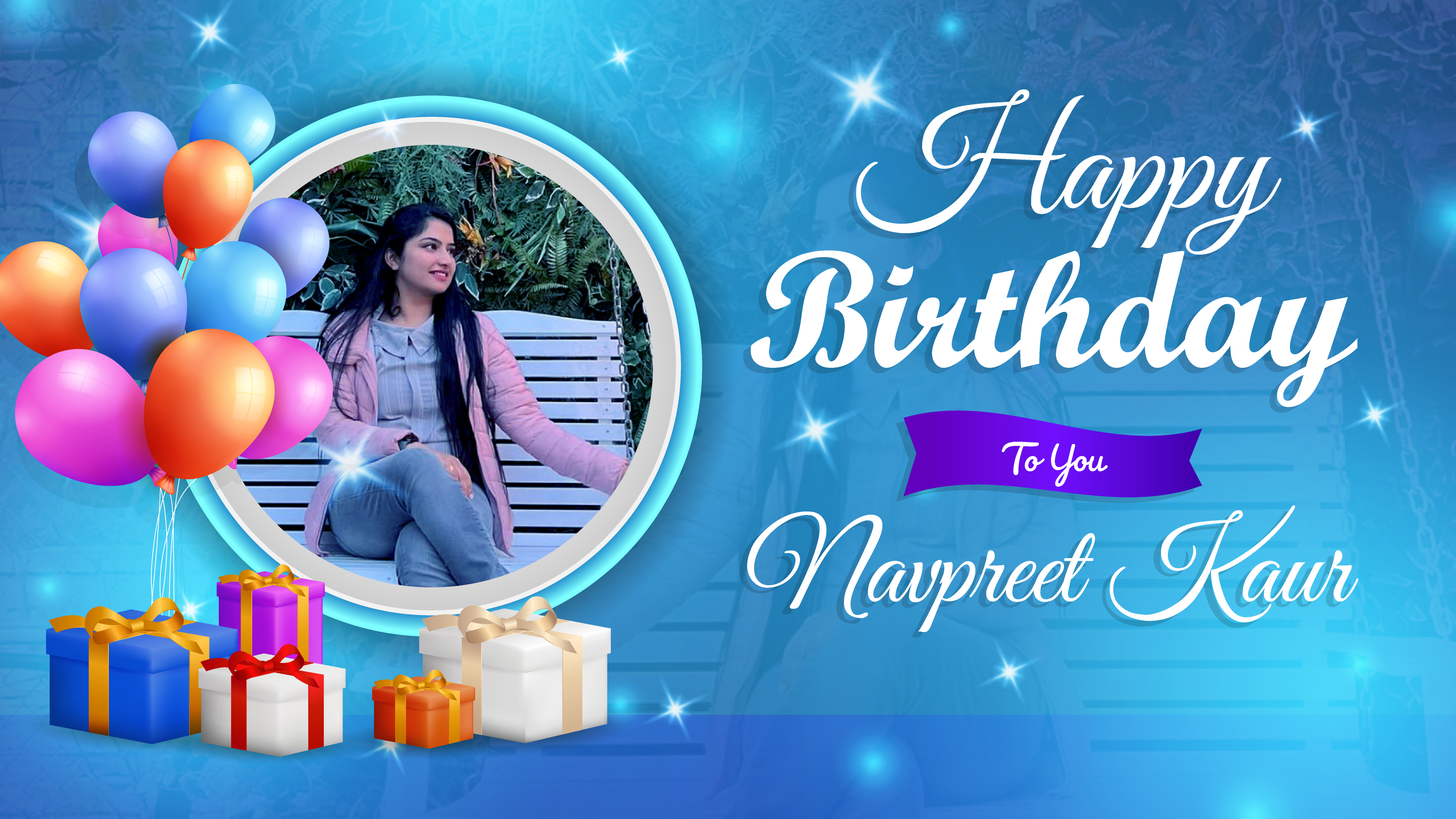 Navpreet Kaur Birthday Banner Design